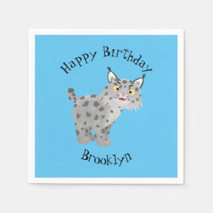 Niedlicher gemeiner Bobcat-Luchs-Cartoon Serviette