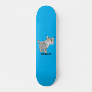 Niedlicher gemeiner Bobcat-Luchs-Cartoon Skateboard