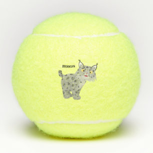 Niedlicher gemeiner Bobcat-Luchs-Cartoon Tennisbälle