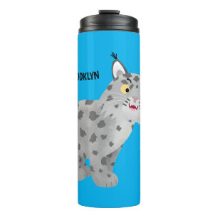 Niedlicher gemeiner Bobcat-Luchs-Cartoon Thermosbecher