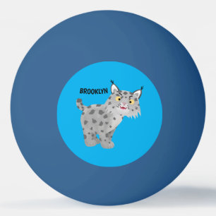 Niedlicher gemeiner Bobcat-Luchs-Cartoon Tischtennisball