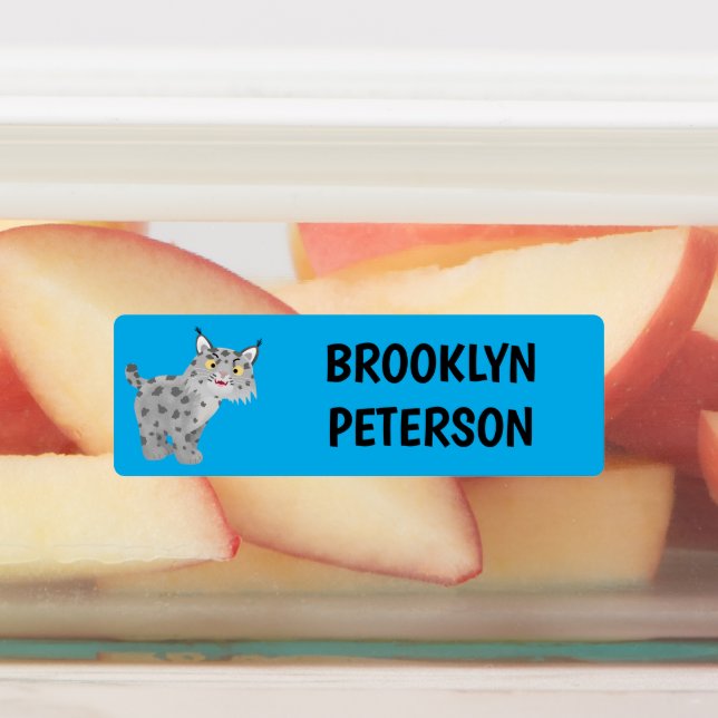 Niedlicher gemeiner Bobcat-Luchs personalisierter  Etiketten (Befestigt)