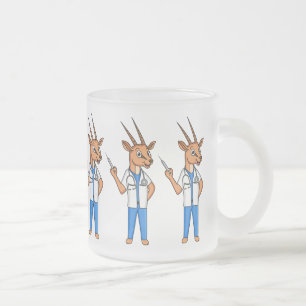 Niedlicher Gemsbok-Antilope-Cartoon Mattglastasse