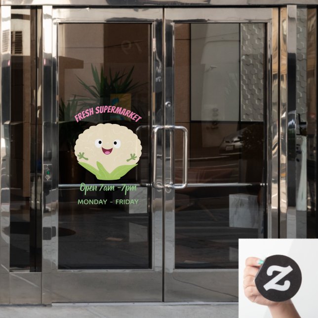 Niedlicher Gemüsegarten-Cartoon Fensteraufkleber (Büro Tür)