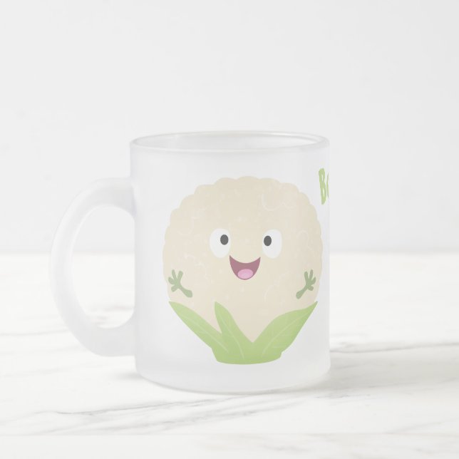Niedlicher Gemüsegarten-Cartoon Mattglastasse (Links)
