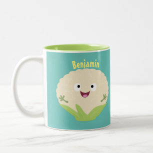 Niedlicher Gemüsegarten-Cartoon Zweifarbige Tasse