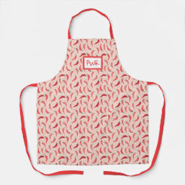 Niedlicher Gemusterter Chile Paprikaschoten auf ro Schürze