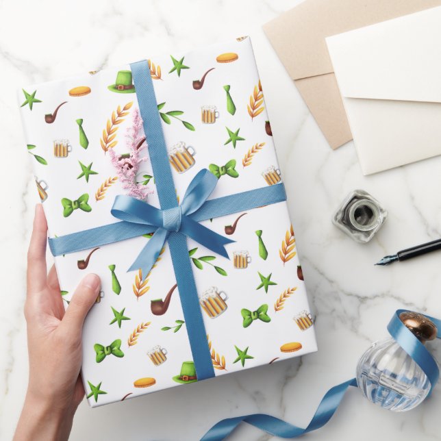 Niedlicher Gemusterter Vatertag Geschenkpapier (Schenken)
