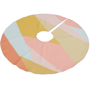 Niedlicher geometrischer Farbblock in modernen Bau Polyester Weihnachtsbaumdecke