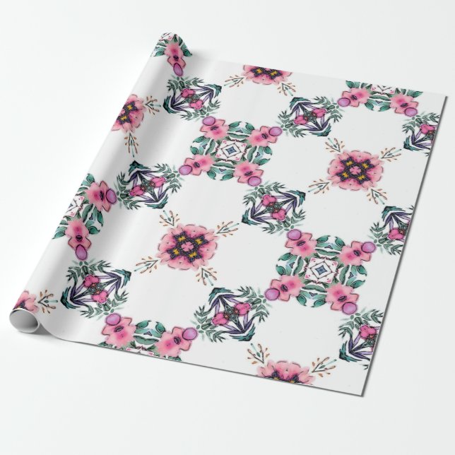 Niedlicher geometrischer Garten Geschenkpapier (Ungerollt)