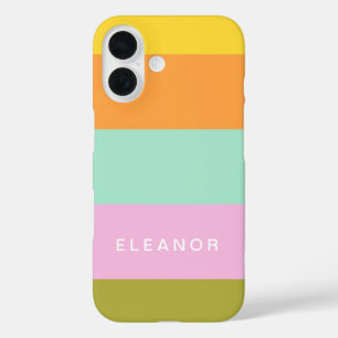Niedlicher geometrischer Pastellfarbblock Personal iPhone 16 Hülle