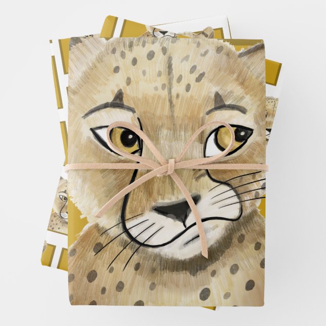 Niedlicher Gepard Geschenkpapier Set (Beispiel)