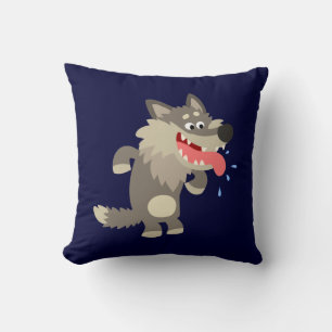 Niedlicher gepflegter Cartoon Wolf Pillow Kissen