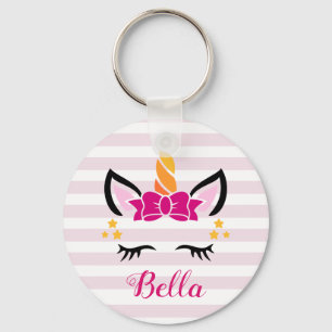Niedlicher gestreifter Unicorn mit Schlüsselanhänger