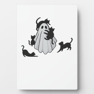 Niedlicher Ghost und Black Cats Klassischer T - Sh Fotoplatte