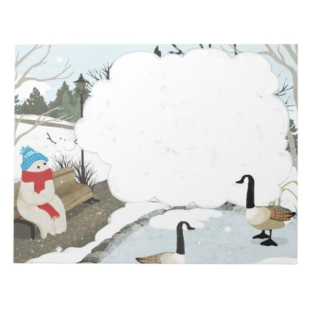 Niedlicher Ghost Winterente Notizblock (Vorderseite)