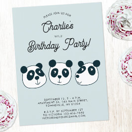 Niedlicher Gigant Panda Bär Geburtstagsparty Einla Postkarte