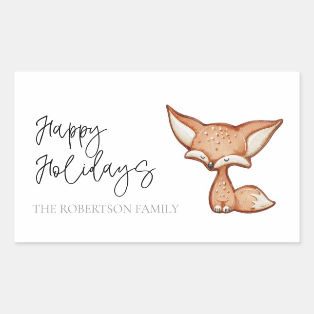 Niedlicher Gingerbrot Fox Holiday Sticker (Vorderseite)