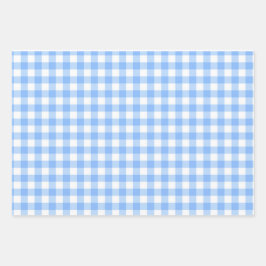 Niedlicher Gingham und Dots Klassiker Geschenkpapier Set
