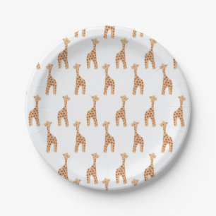 niedlicher Giraffe Cartoon Pappteller