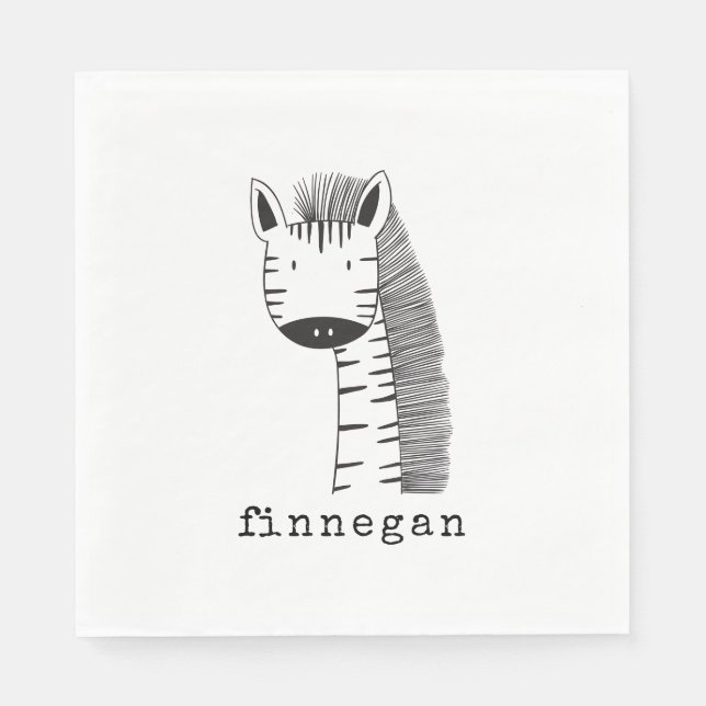 Niedlicher Giraffe Simple Line Illustration Indivi Serviette (Vorderseite)