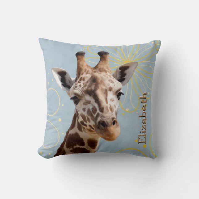 Niedlicher Giraffe Tilger Head Kissen (Vorderseite)