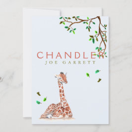 Niedlicher Giraffenjunge, pastellfarbene Fotos Ankündigung