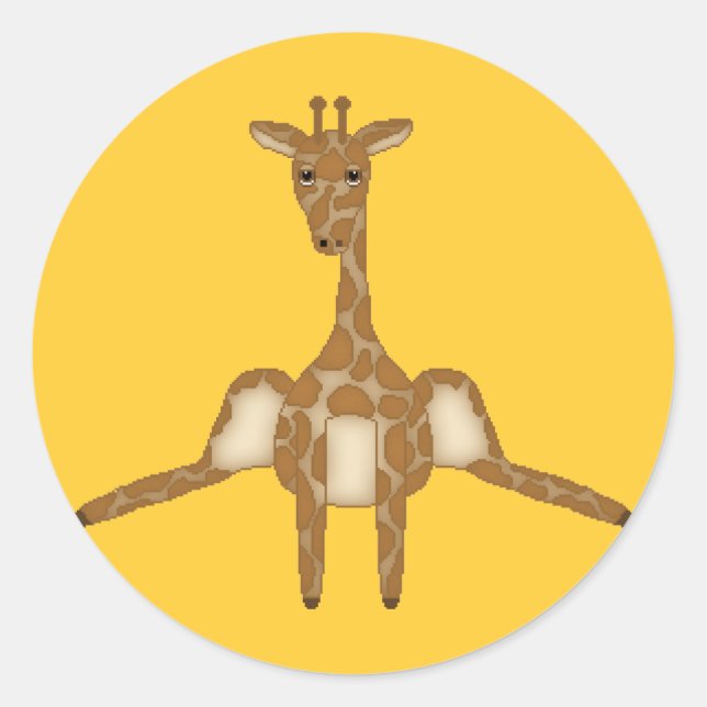 Niedlicher Giraffensticker Runder Aufkleber (Vorderseite)