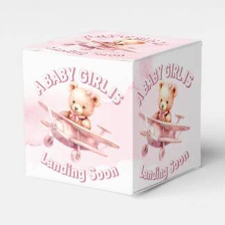 Niedlicher Girl Baby Bear Pilot Rosa Flugzeug Schö Geschenkschachtel
