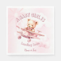 Niedlicher Girl Baby Bear Pilot Rosa Flugzeug Schö