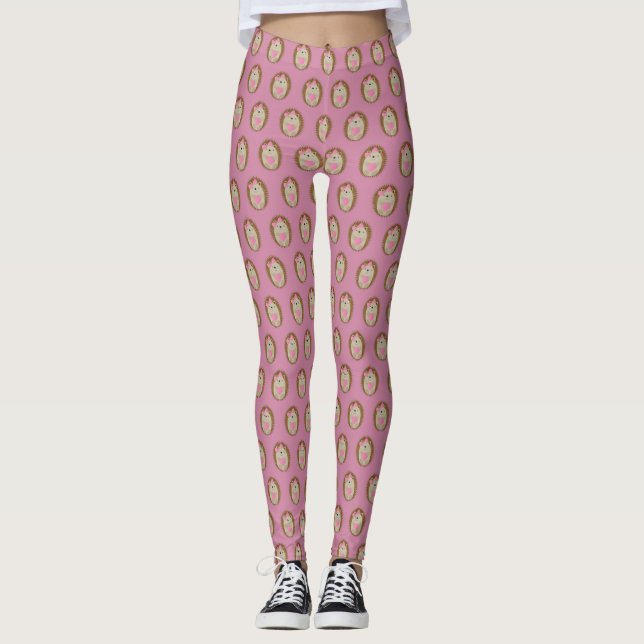 Niedlicher Girl-Igel Leggings (Vorderseite)