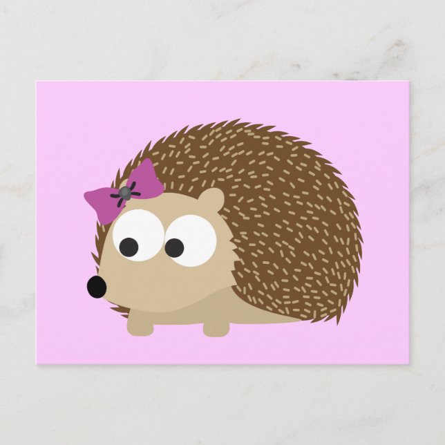 Niedlicher Girl-Igel Postkarte (Vorderseite)