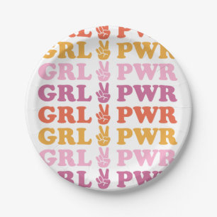 Niedlicher Girl-Power mit Heart Paper Plate Pappteller