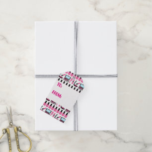 Niedlicher girly Make-upmuster-Partyumbau Geschenkanhänger