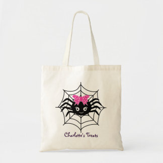 Niedlicher Girly Spider WebHalloween Trick oder Tr Tragetasche