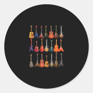 Niedlicher Gitarrenrock und Roll-Musikinstrumente Runder Aufkleber