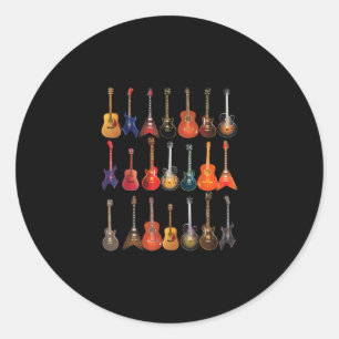 Niedlicher Gitarrenrock und Roll-Musikinstrumente Runder Aufkleber