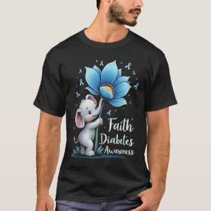Niedlicher Glaube Elephant Diabetes Bewusstsein Re T-Shirt