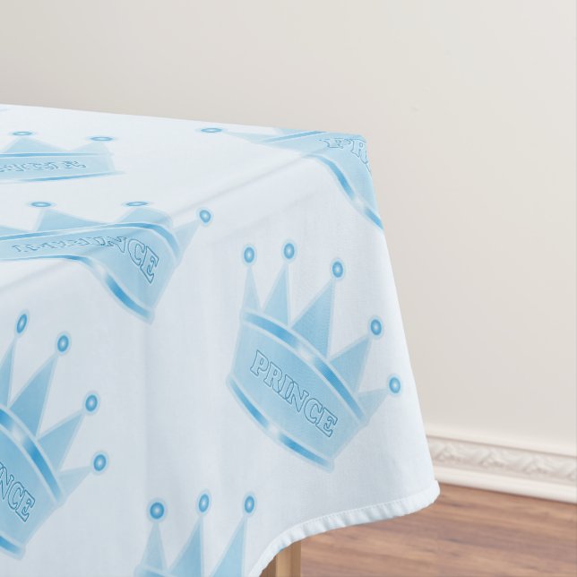 Niedlicher Glitzer-Baby-Blau-Kronprinz Gewohnheit Tischdecke (Beispiel)