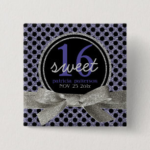 Niedlicher Glitzer-Blick-Polka-Punkt-Bonbon 16 Button