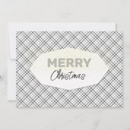 Niedlicher Glitzer Frohe Weihnachten Tartan Gray W