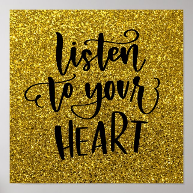 Niedlicher Glitzer Inspiration Zitat Poster (Vorne)