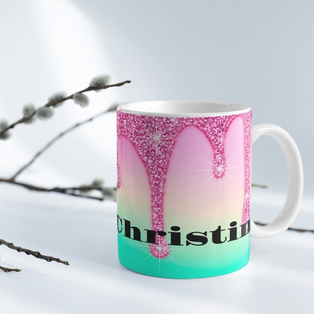Niedlicher Glitzer Personalisierte Latte-Tasse Verwandlungstasse (Von Creator hochgeladen)