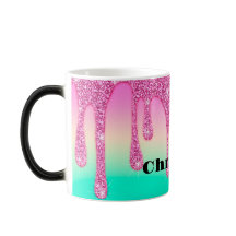 Niedlicher Glitzer Personalisierte Latte-Tasse