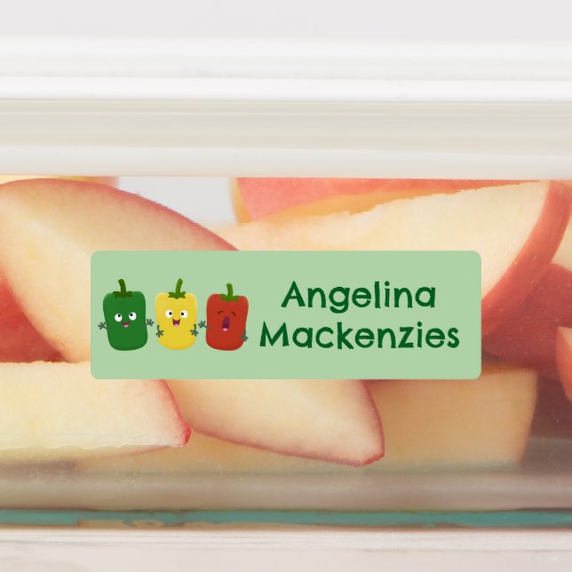 Niedlicher Glockenpfeffer Capsicum Gesang personal Etiketten (Befestigt)