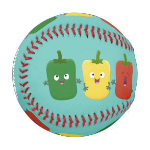 Niedlicher Glockenpfeffer capsicum trio singend Ca Baseball
