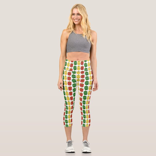 Niedlicher Glockenpfeffer capsicum trio singend Ca Capri Leggings (Vorderseite)