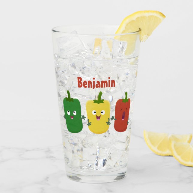 Niedlicher Glockenpfeffer capsicum trio singend Ca Glas (Rückseite Ice)