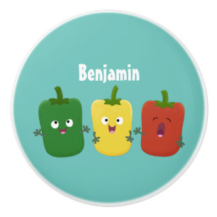 Niedlicher Glockenpfeffer capsicum trio singend Ca Keramikknauf