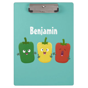 Niedlicher Glockenpfeffer capsicum trio singend Ca Klemmbrett